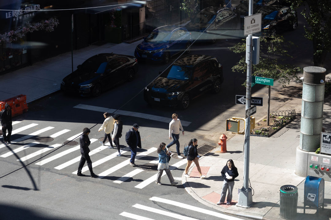 The crosswalk outside Baruch.